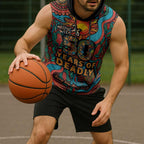 NAIDOC Week 26 Sleeveless Hoodie 50 Years of Deadly Aboriginal Motif