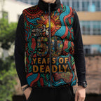 NAIDOC Week 26 Sleeveless Puffer Jacket 50 Years of Deadly Aboriginal Motif