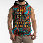 NAIDOC Week 26 Sleeveless Zip Hoodie 50 Years of Deadly Aboriginal Motif