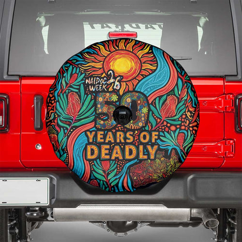 NAIDOC Week 26 Spare Tire Cover 50 Years of Deadly Aboriginal Motif