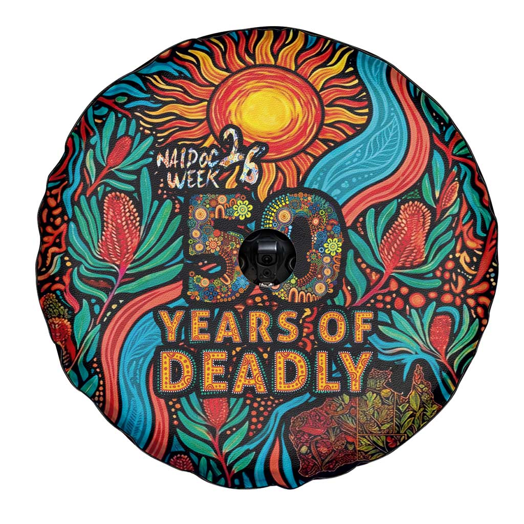 NAIDOC Week 26 Spare Tire Cover 50 Years of Deadly Aboriginal Motif