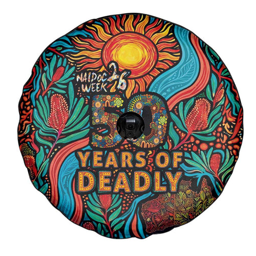 NAIDOC Week 26 Spare Tire Cover 50 Years of Deadly Aboriginal Motif