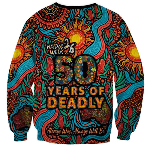 NAIDOC Week 26 Sweatshirt 50 Years of Deadly Aboriginal Motif