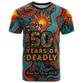 NAIDOC Week 26 T Shirt 50 Years of Deadly Aboriginal Motif