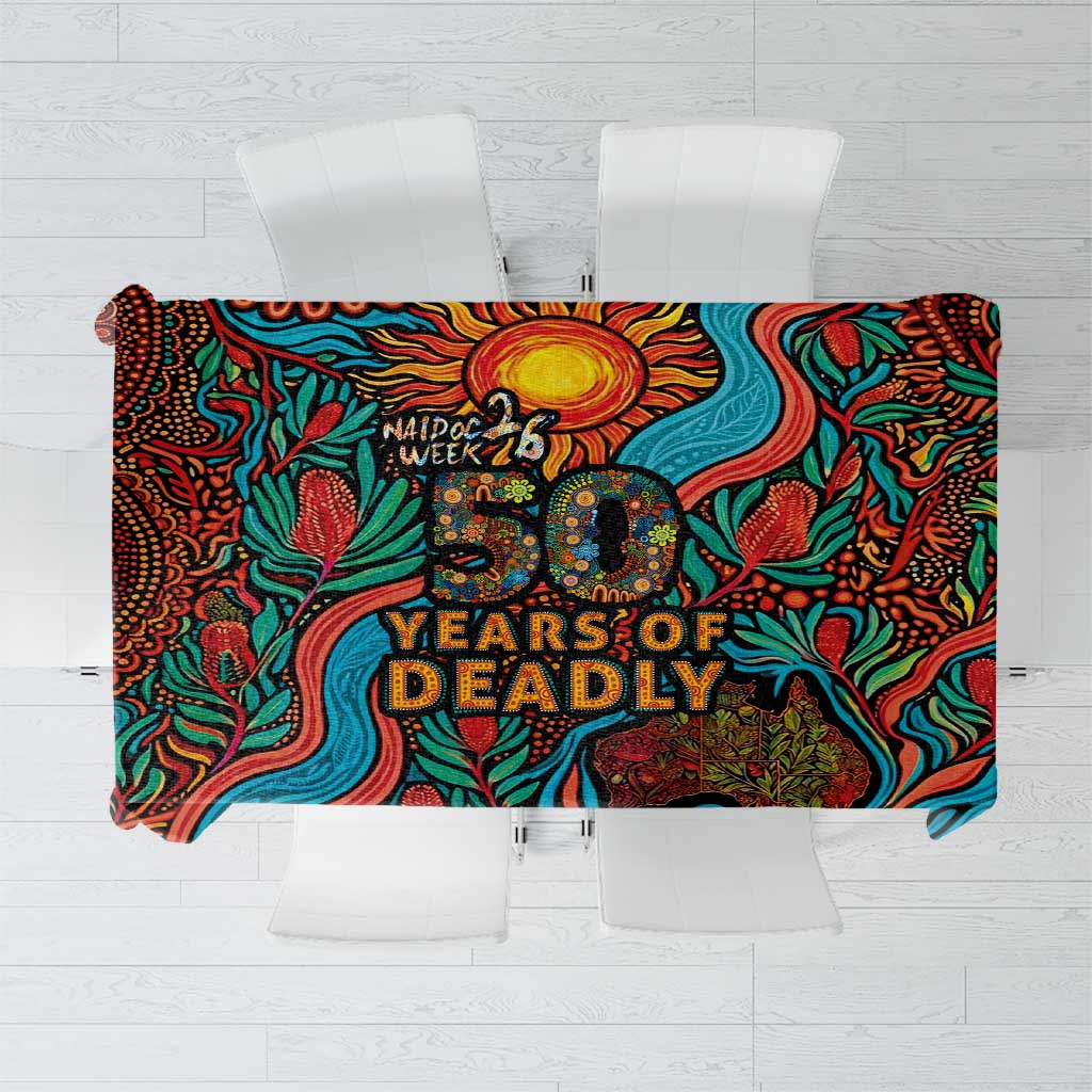 NAIDOC Week 26 Tablecloth 50 Years of Deadly Aboriginal Motif