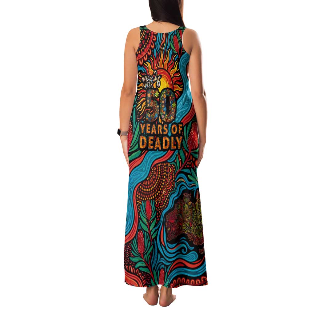 NAIDOC Week 26 Tank Maxi Dress 50 Years of Deadly Aboriginal Motif