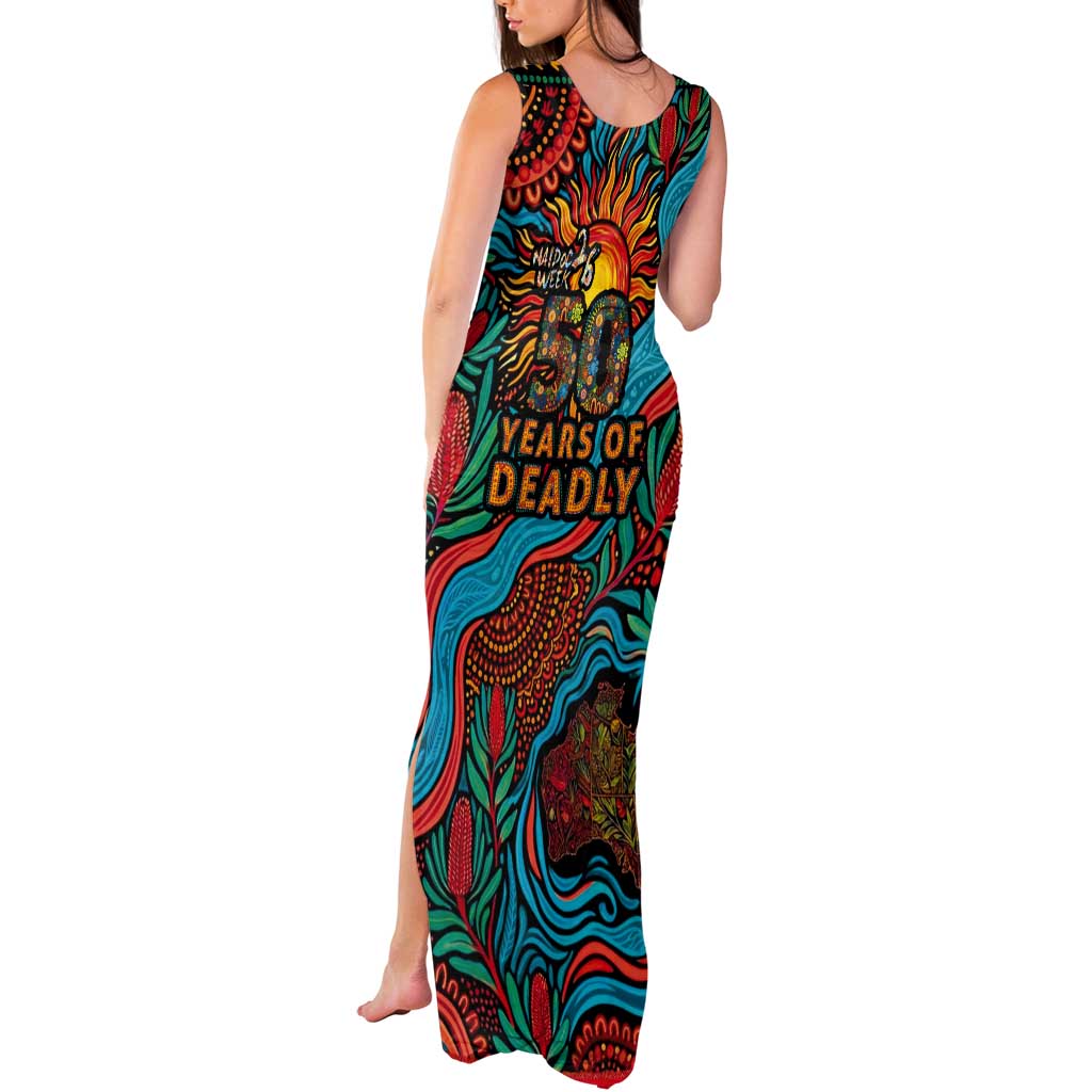 NAIDOC Week 26 Tank Maxi Dress 50 Years of Deadly Aboriginal Motif