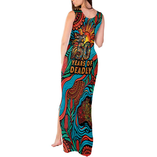 NAIDOC Week 26 Tank Maxi Dress 50 Years of Deadly Aboriginal Motif