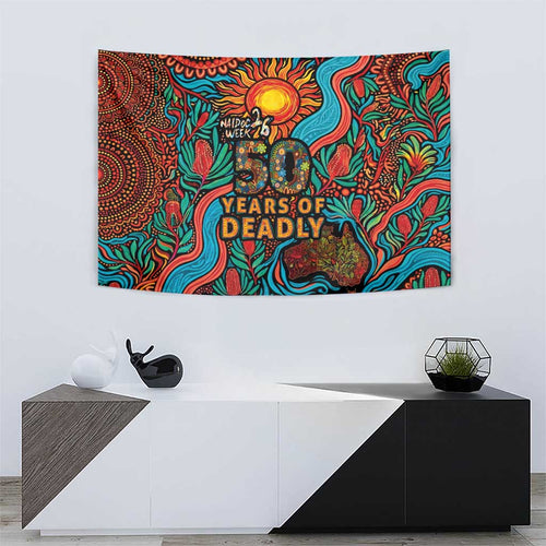 NAIDOC Week 26 Tapestry 50 Years of Deadly Aboriginal Motif