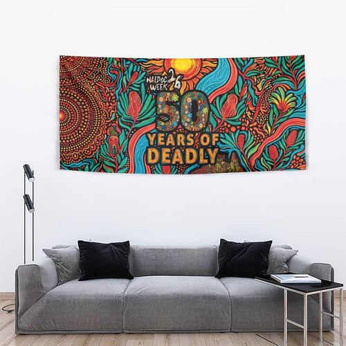 NAIDOC Week 26 Tapestry 50 Years of Deadly Aboriginal Motif