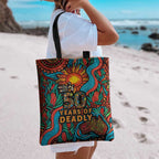NAIDOC Week 26 Tote Bag 50 Years of Deadly Aboriginal Motif