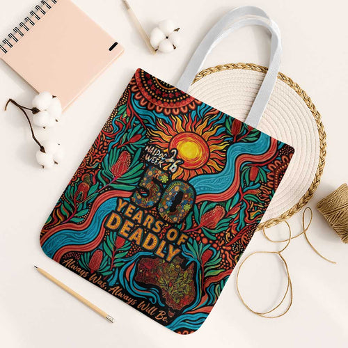 NAIDOC Week 26 Tote Bag 50 Years of Deadly Aboriginal Motif