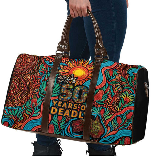 NAIDOC Week 26 Travel Bag 50 Years of Deadly Aboriginal Motif