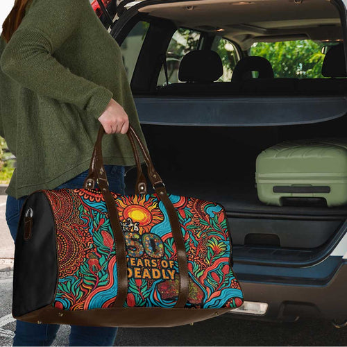 NAIDOC Week 26 Travel Bag 50 Years of Deadly Aboriginal Motif