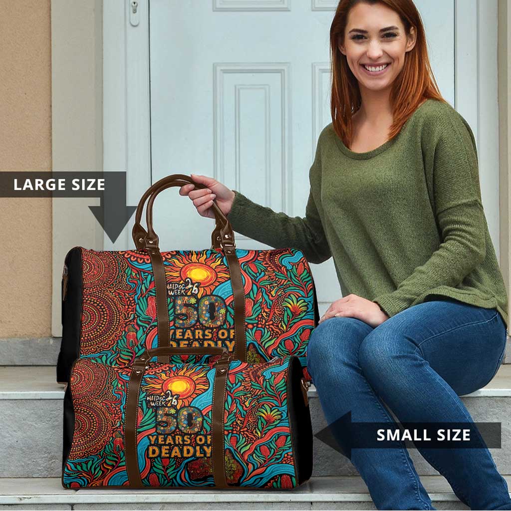 NAIDOC Week 26 Travel Bag 50 Years of Deadly Aboriginal Motif
