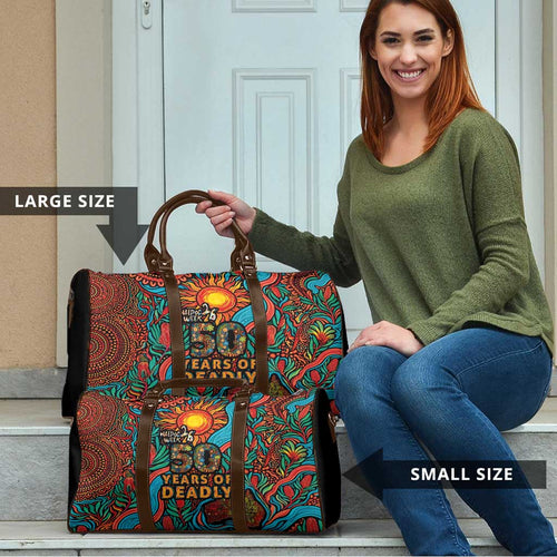 NAIDOC Week 26 Travel Bag 50 Years of Deadly Aboriginal Motif