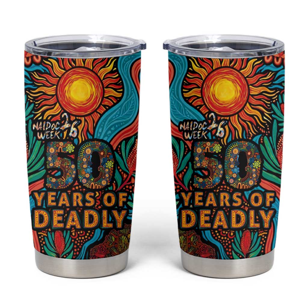 NAIDOC Week 26 Tumbler Cup 50 Years of Deadly Aboriginal Motif