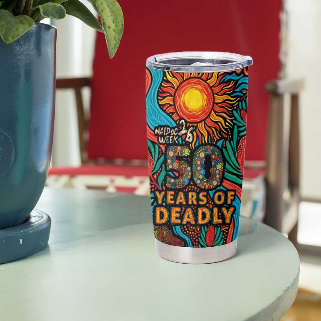 NAIDOC Week 26 Tumbler Cup 50 Years of Deadly Aboriginal Motif
