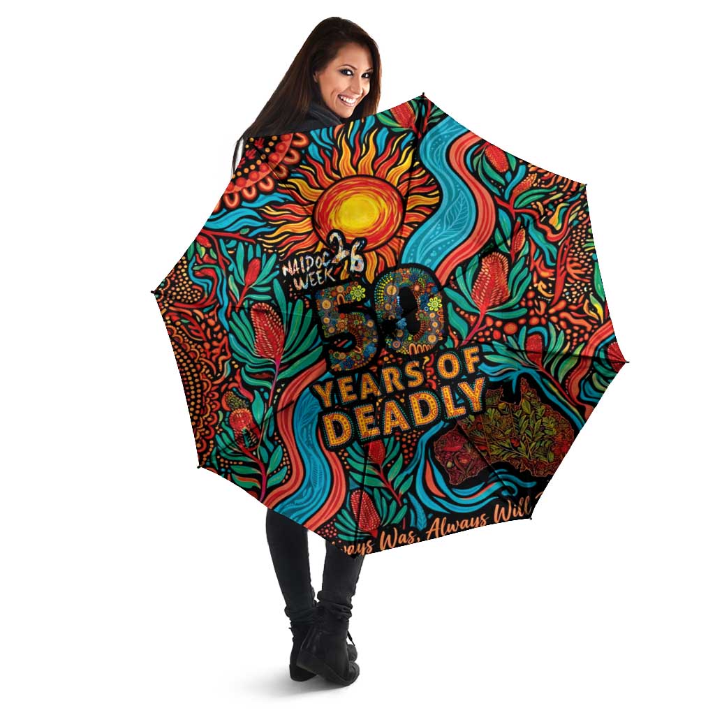 NAIDOC Week 26 Umbrella 50 Years of Deadly Aboriginal Motif