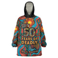 NAIDOC Week 26 Wearable Blanket Hoodie 50 Years of Deadly Aboriginal Motif