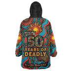 NAIDOC Week 26 Wearable Blanket Hoodie 50 Years of Deadly Aboriginal Motif