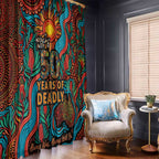 NAIDOC Week 26 Window Curtain 50 Years of Deadly Aboriginal Motif