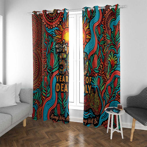 NAIDOC Week 26 Window Curtain 50 Years of Deadly Aboriginal Motif