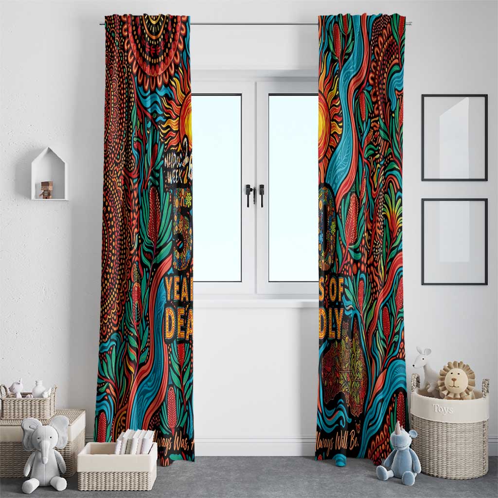 NAIDOC Week 26 Window Curtain 50 Years of Deadly Aboriginal Motif