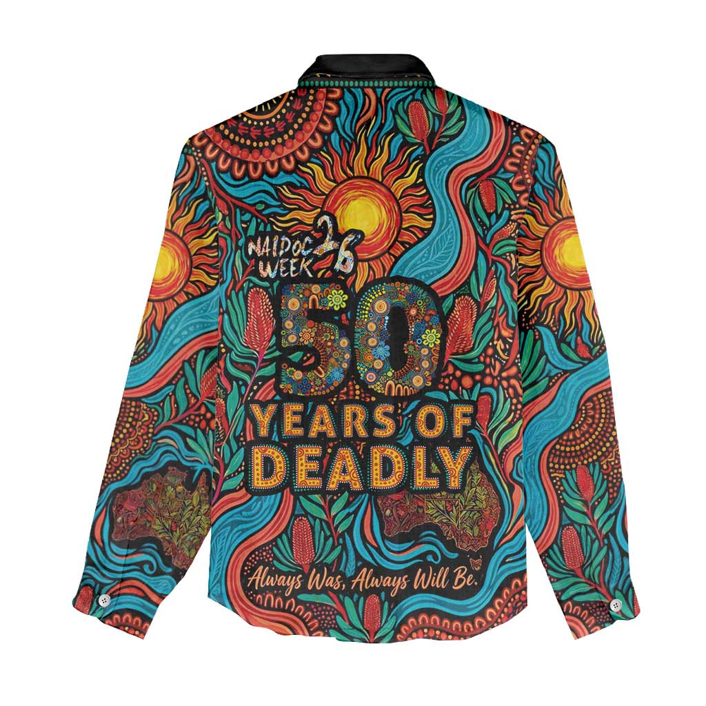 NAIDOC Week 26 Women Casual Shirt 50 Years of Deadly Aboriginal Motif