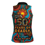 NAIDOC Week 26 Women Sleeveless Polo Shirt 50 Years of Deadly Aboriginal Motif