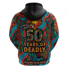 NAIDOC Week 26 Zip Hoodie 50 Years of Deadly Aboriginal Motif