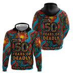 NAIDOC Week 26 Zip Hoodie 50 Years of Deadly Aboriginal Motif