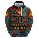 NAIDOC Week 26 Zip Hoodie 50 Years of Deadly Aboriginal Motif