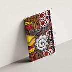 Personalised Aotearoa and Australia Together Canvas Wall Art Koru and Kangaroo - Taniko with Aboriginal Motif