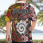 Personalised Aotearoa and Australia Together Hawaiian Shirt Koru and Kangaroo - Taniko with Aboriginal Motif