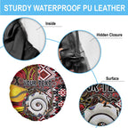 Personalised Aotearoa and Australia Together Spare Tire Cover Koru and Kangaroo - Taniko with Aboriginal Motif