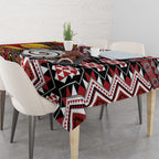 Personalised Aotearoa and Australia Together Tablecloth Koru and Kangaroo - Taniko with Aboriginal Motif