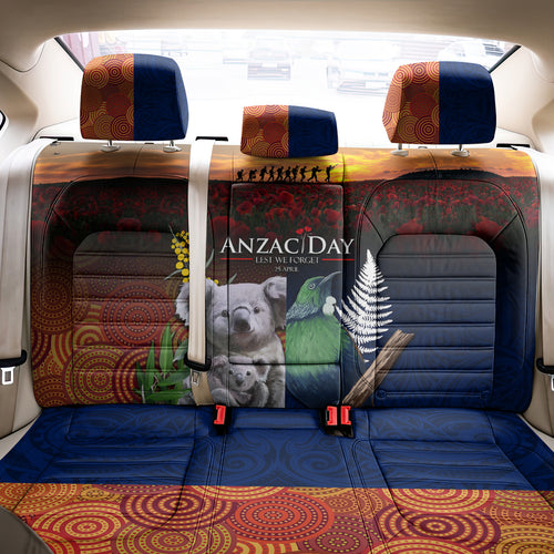 Australia and New Zealand ANZAC Day Back Car Seat Cover Tui Bird and Koala mix Maori and Aboriginal Pattern