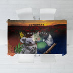 Australia and New Zealand ANZAC Day Tablecloth Tui Bird and Koala mix Maori and Aboriginal Pattern
