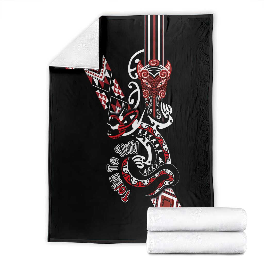 Aotearoa Toitu Te Tiriti-Honour the Treaty Blanket Maori Taniwha Haka with Taniko and Tukutuku
