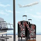 Aotearoa Toitu Te Tiriti-Honour the Treaty Luggage Cover Maori Taniwha Haka with Taniko and Tukutuku