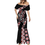 Aotearoa Toitu Te Tiriti-Honour the Treaty Mermaid Dress Maori Taniwha Haka with Taniko and Tukutuku