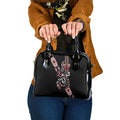 Aotearoa Toitu Te Tiriti-Honour the Treaty Shoulder Handbag Maori Taniwha Haka with Taniko and Tukutuku