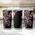 Aotearoa Toitu Te Tiriti-Honour the Treaty Tumbler Cup Maori Taniwha Haka with Taniko and Tukutuku