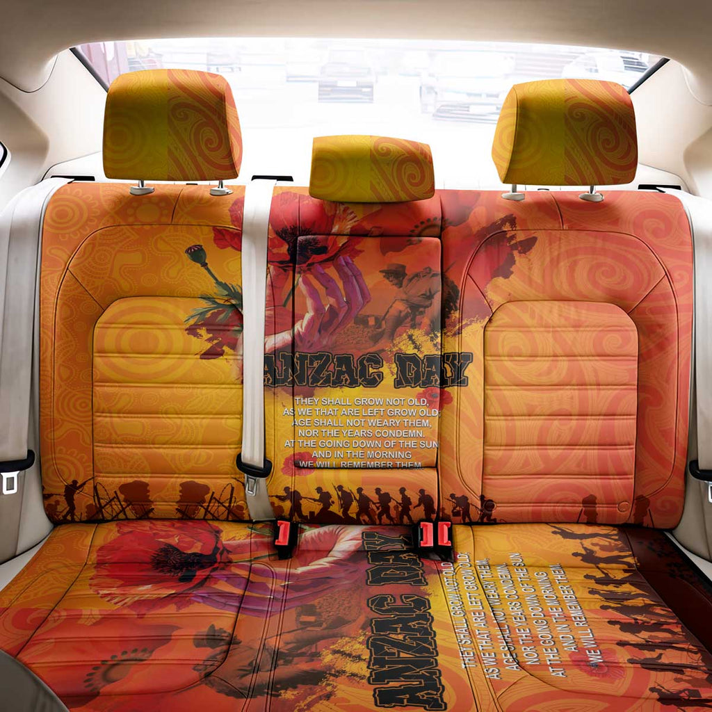 Australia and New Zealand ANZAC Day Back Car Seat Cover Soldiers Memories - Red Poppies with Aboriginal and Maori Art