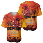 Australia and New Zealand ANZAC Day Baseball Jersey Soldiers Memories - Red Poppies with Aboriginal and Maori Art