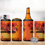 Australia and New Zealand ANZAC Day 4 in 1 Can Cooler Tumbler Soldiers Memories - Red Poppies with Aboriginal and Maori Art