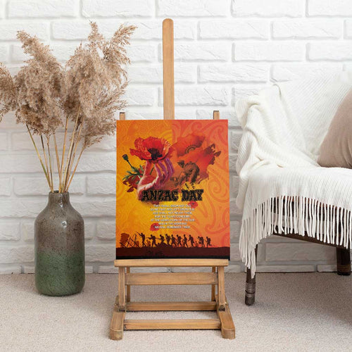 Australia and New Zealand ANZAC Day Canvas Wall Art Soldiers Memories - Red Poppies with Aboriginal and Maori Art