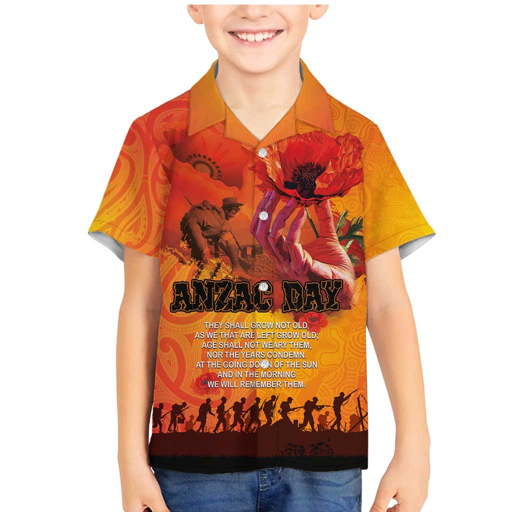 Australia and New Zealand ANZAC Day Family Matching Mermaid Dress and Hawaiian Shirt Soldiers Memories - Red Poppies with Aboriginal and Maori Art