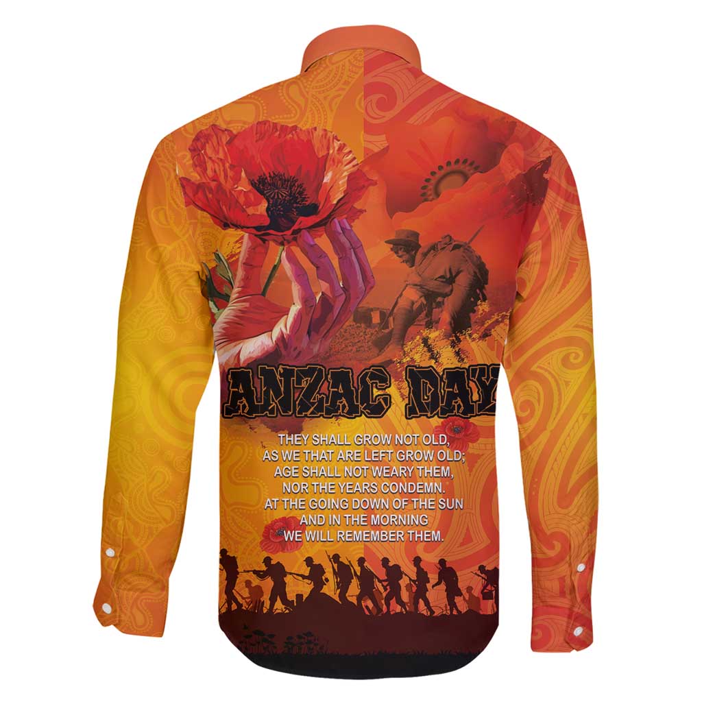 Australia and New Zealand ANZAC Day Family Matching Puletasi and Hawaiian Shirt Soldiers Memories - Red Poppies with Aboriginal and Maori Art